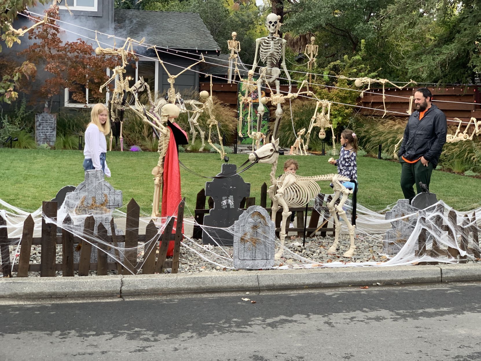Skeletons take over Napa house for Halloween